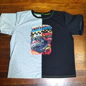 Gray And Black Two-Tone Hot Wheels Graphic T-Shirt